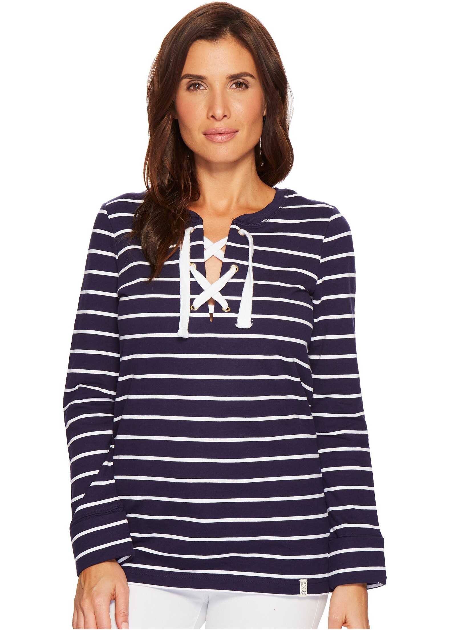 Tricou U.S. POLO ASSN. Nautical Stripe T-Shirt Evening Blue