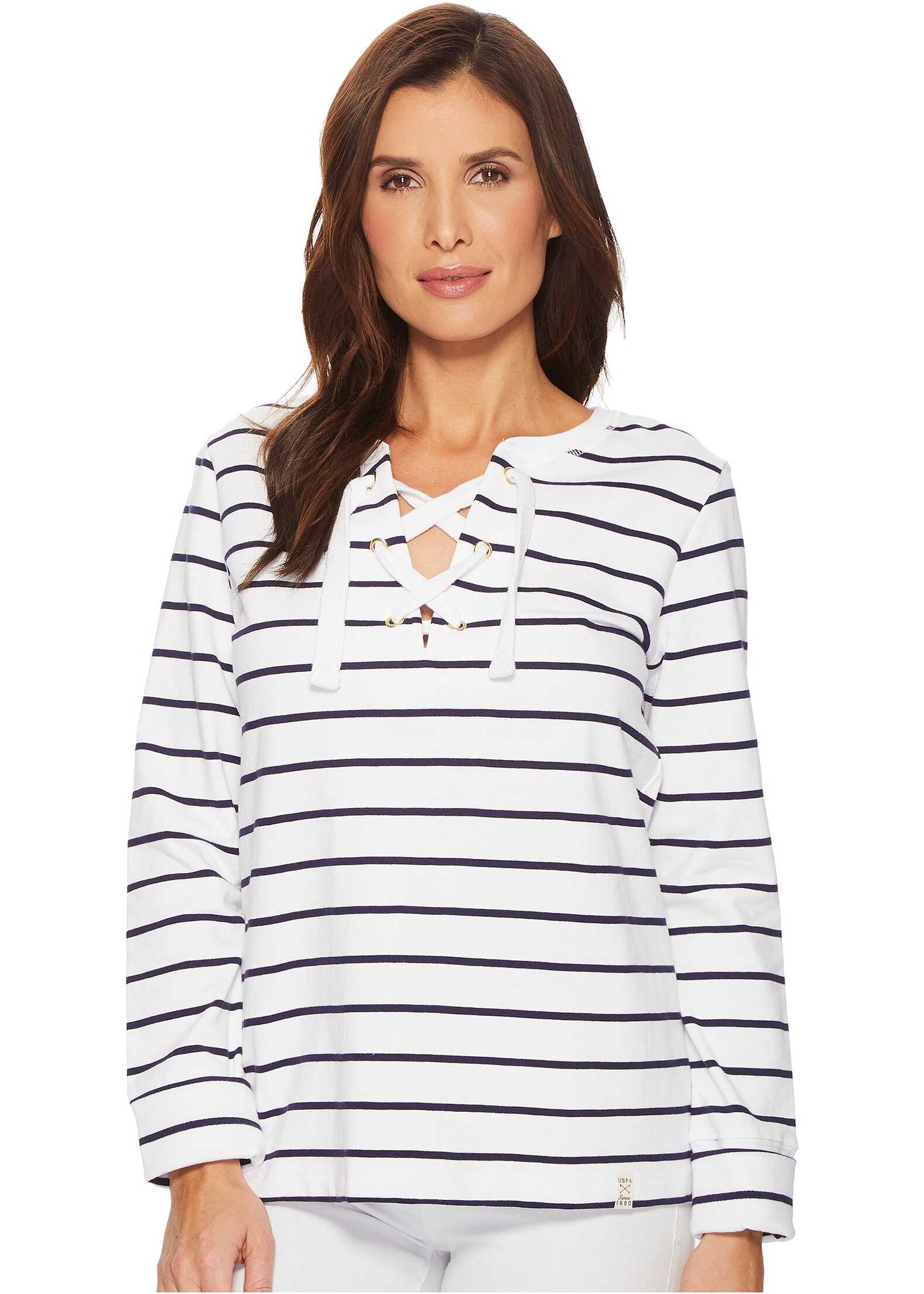Tricou U.S. POLO ASSN. Nautical Stripe T-Shirt Optic White