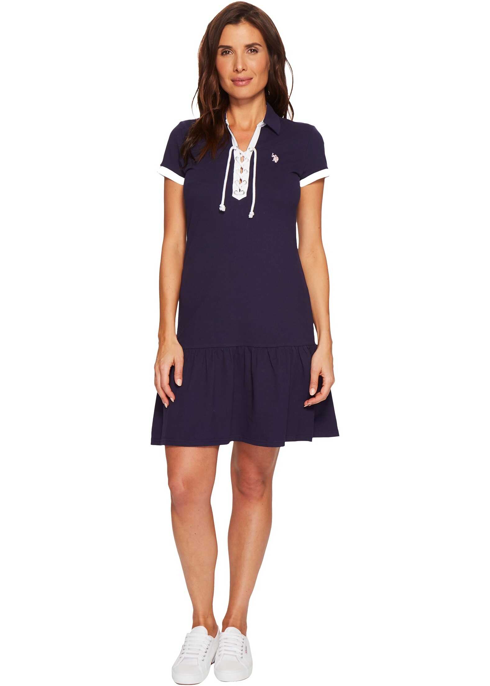 Rochie U.S. POLO ASSN. Birdeye Pique Polo Dress Evening Blue