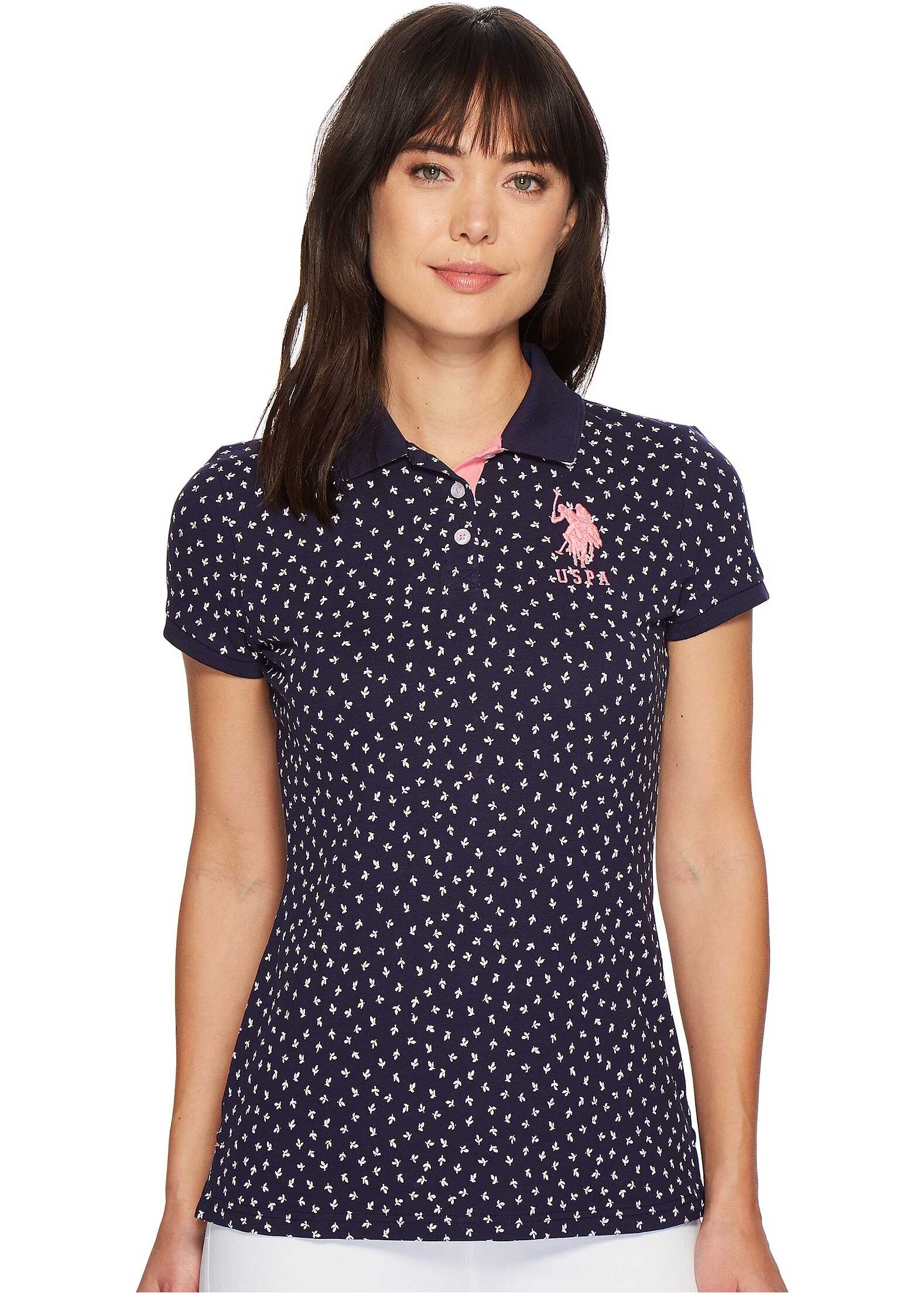 Tricou U.S. POLO ASSN. Leaf Bud Polo Shirt Evening Blue