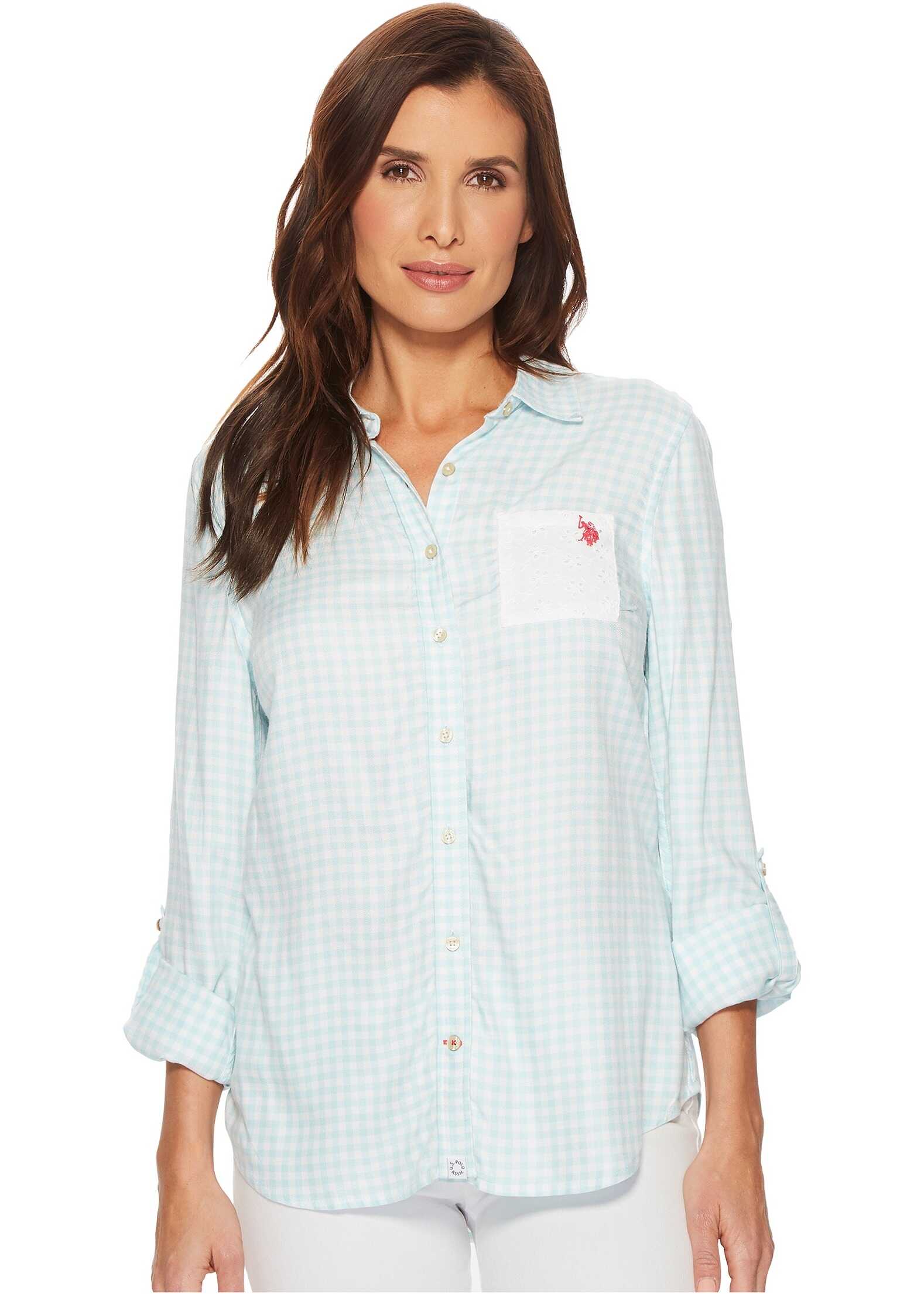 Camasa U.S. POLO ASSN. Twill Check Blouse Awash