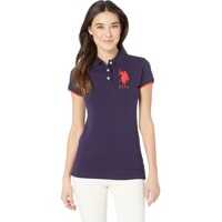 Tricouri Polo Contrast Patch Big Pony Polo Shirt Femei