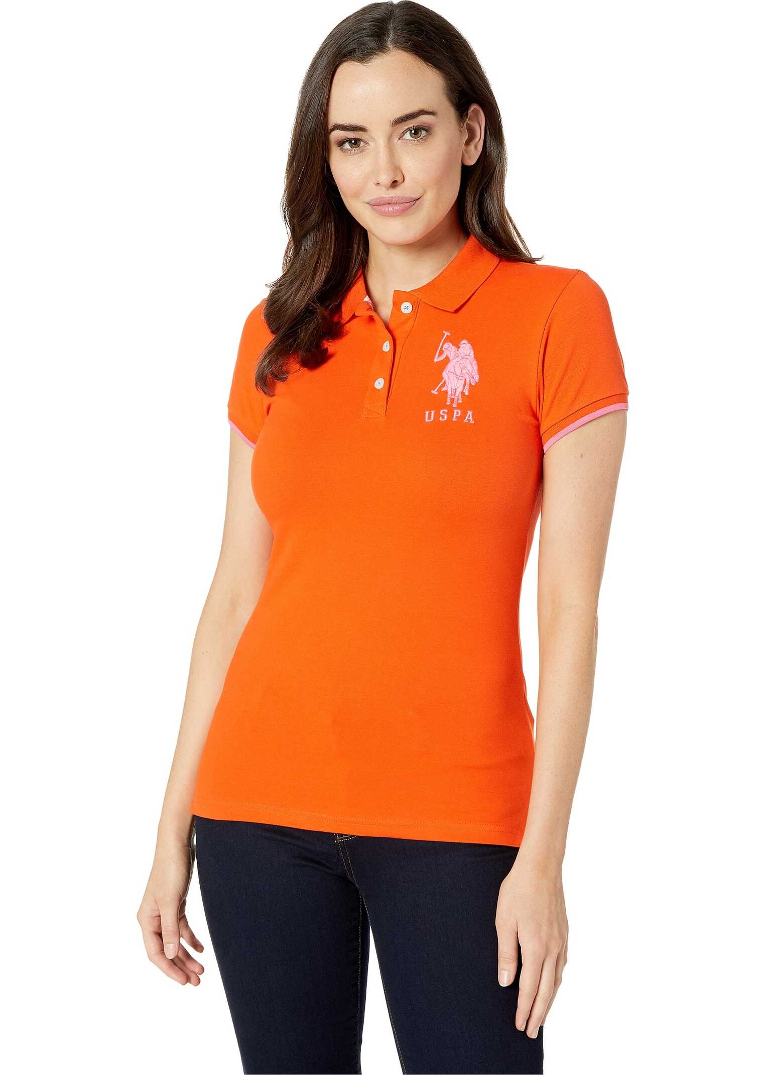 U.S. POLO ASSN. Contrast Patch Big Pony Polo Shirt High Heat
