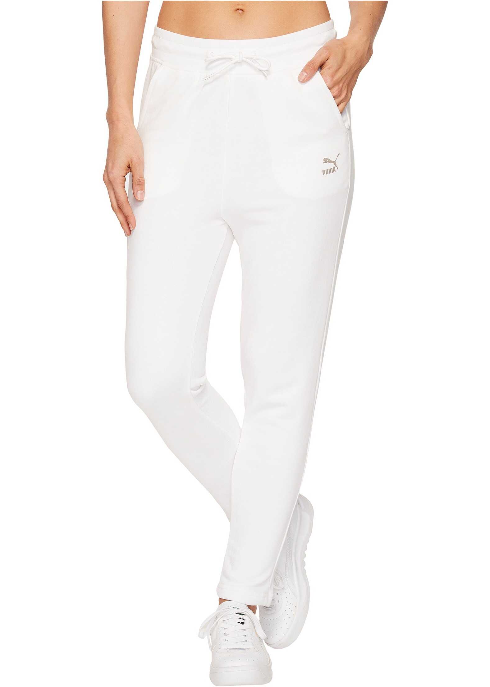 Pantalon PUMA Classics Logo Open Hem Pants PUMA White