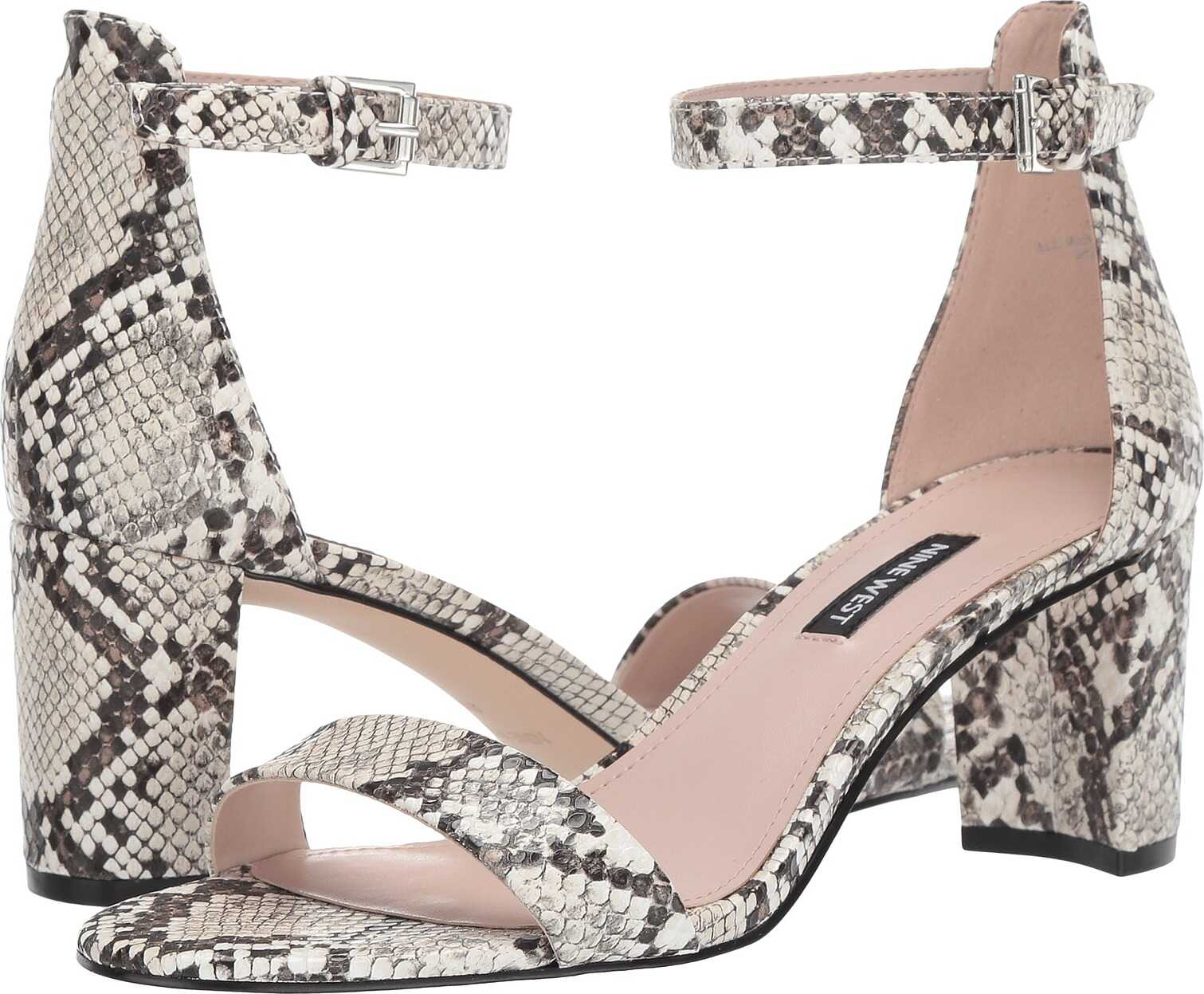 Nine West Pruce Block Heel Sandal Ivory Multi