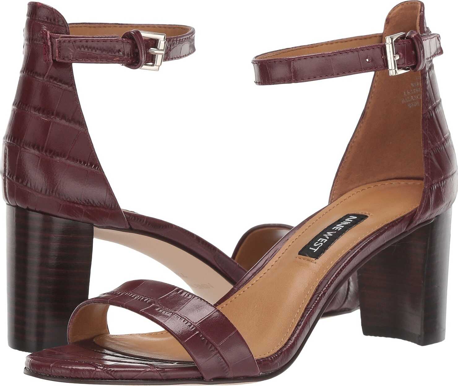 Nine West Pruce Block Heel Sandal Bordo