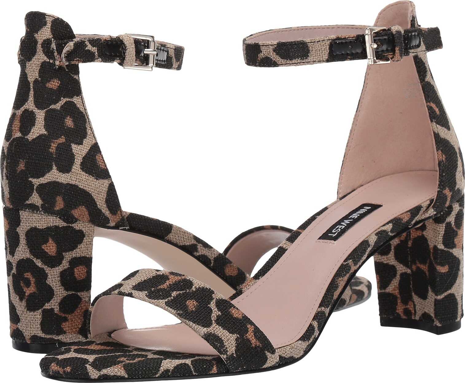 Nine West Pruce Block Heel Sandal Natural Multi