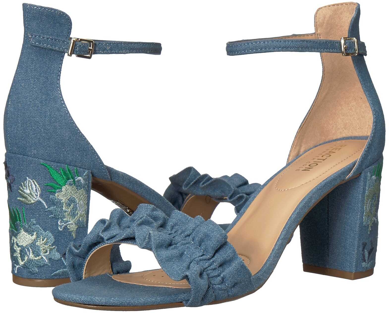 Sandala Kenneth Cole Reaction Rise Ruffle Blue Denim
