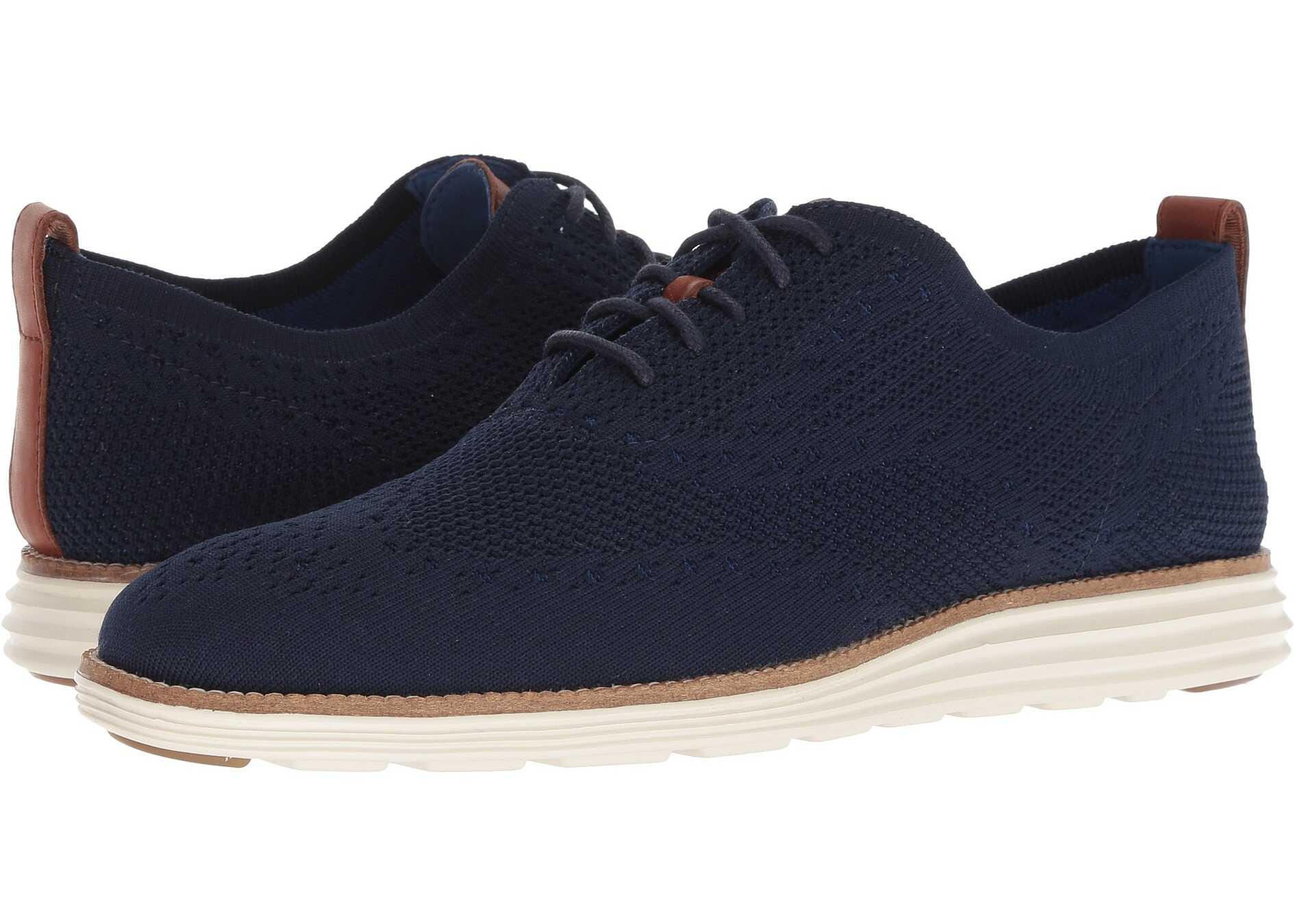 Pantof Cole Haan Original Grand Knit Wingtip Oxford Navy/Ivory
