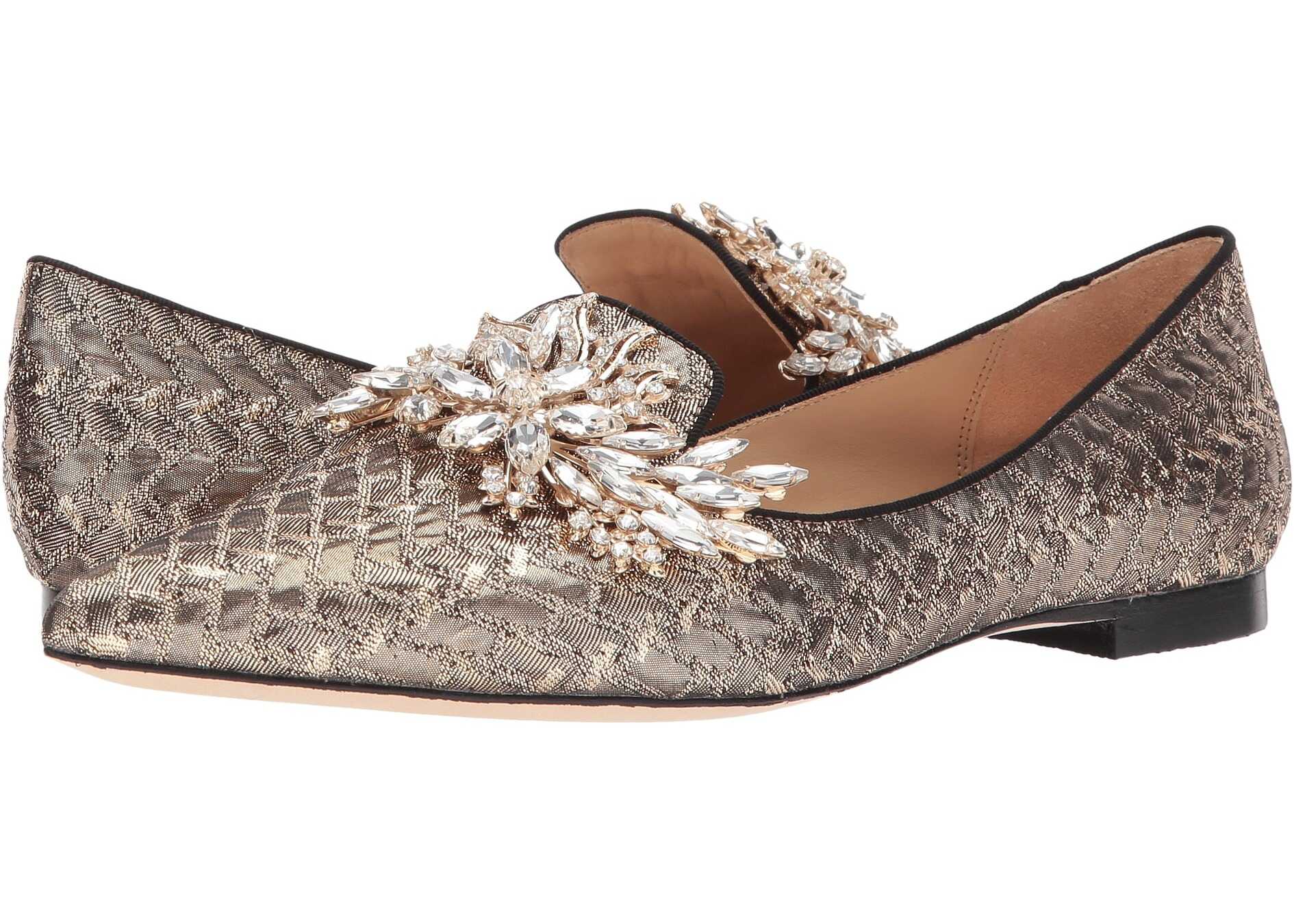 Mocasin Badgley Mischka Mandy Antique Gold Metallic Brocade