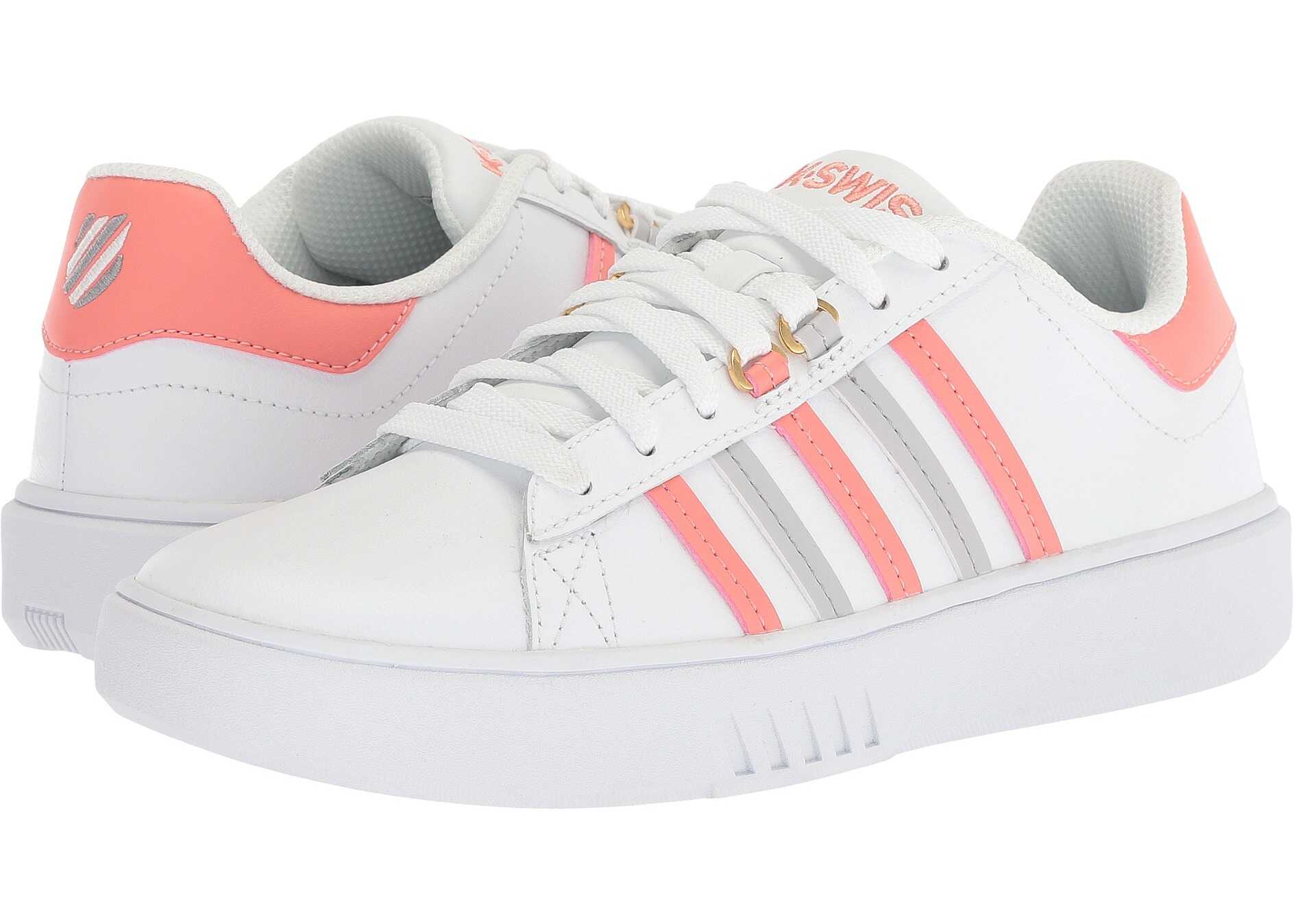 Tenis K-Swiss Pershing Court CMF White/Burnt Coral/Vapor Blue