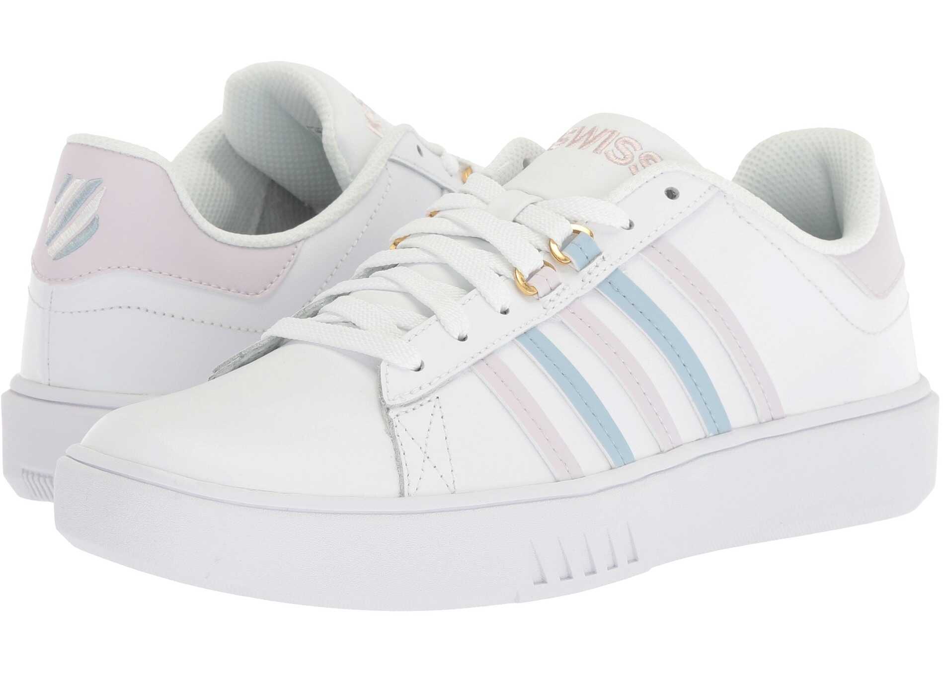 Tenis K-Swiss Pershing Court CMF White/Gray Lilac/Celestial Blue