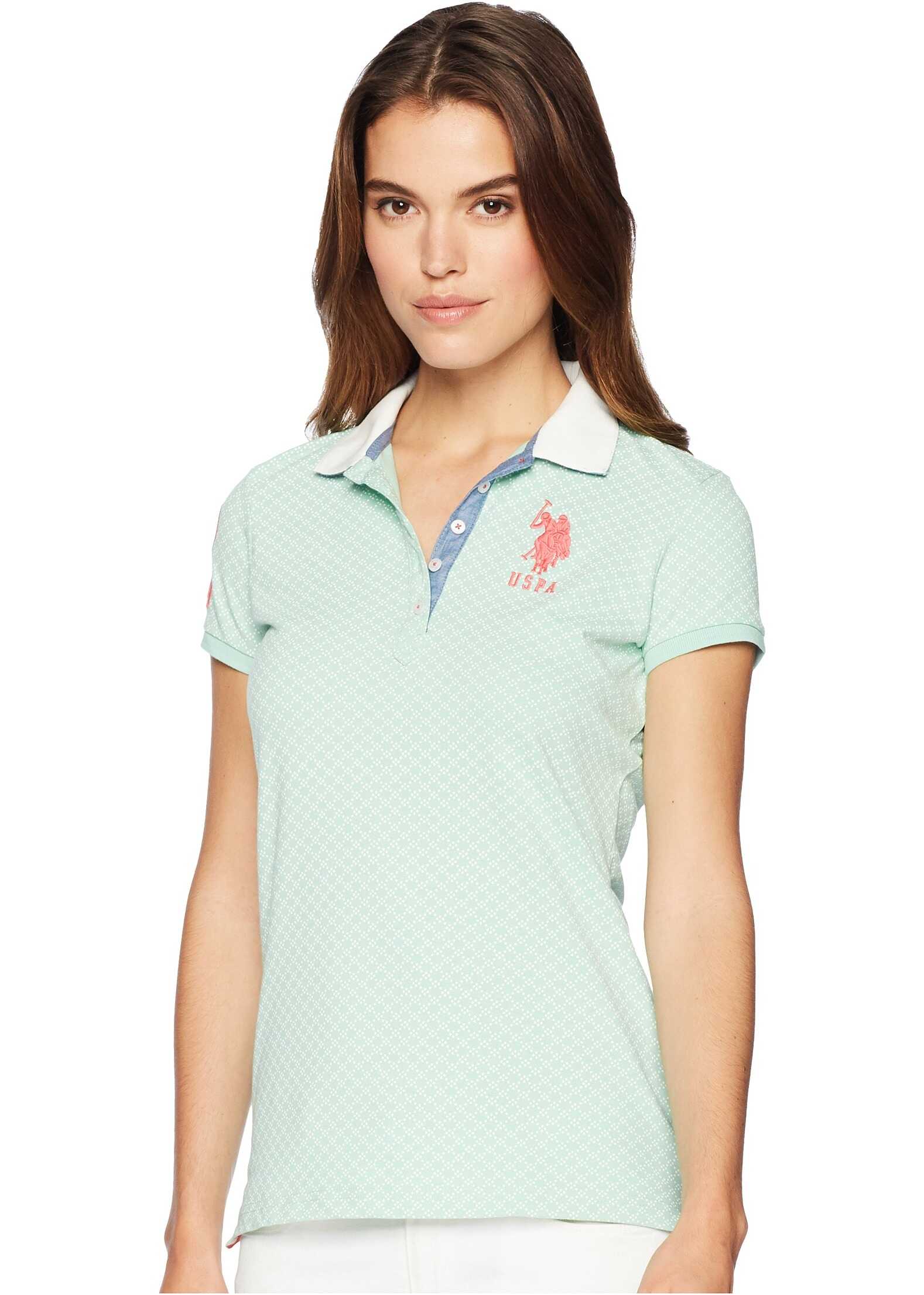 Tricou U.S. POLO ASSN. Print Polo Birds Egg Green