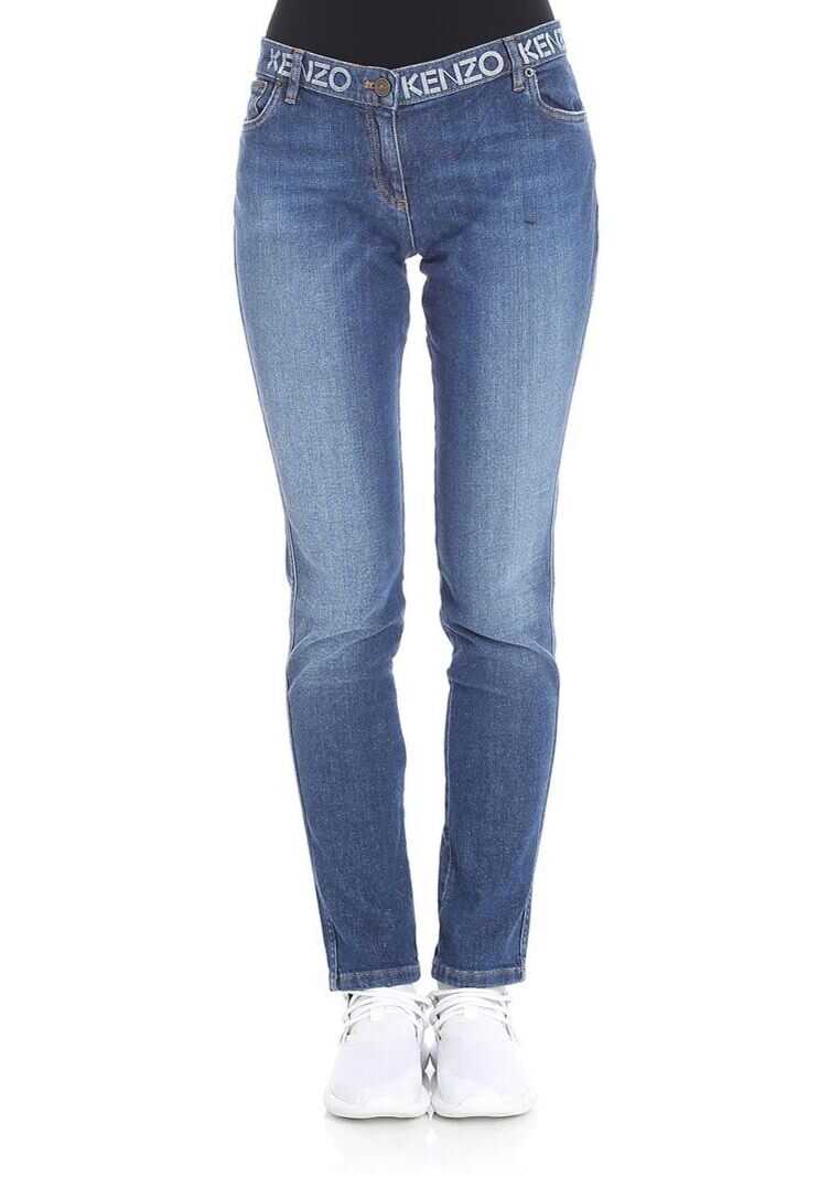 Blug Kenzo 5-Pocket Jeans With Logo Blue