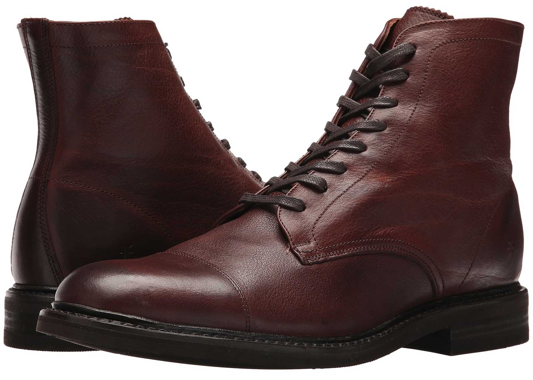 Frye Seth Cap Toe Lace-Up Brown Oiled Pull Up