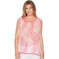 Bluze Sleeveless Paisley Woven Top with Trim Femei
