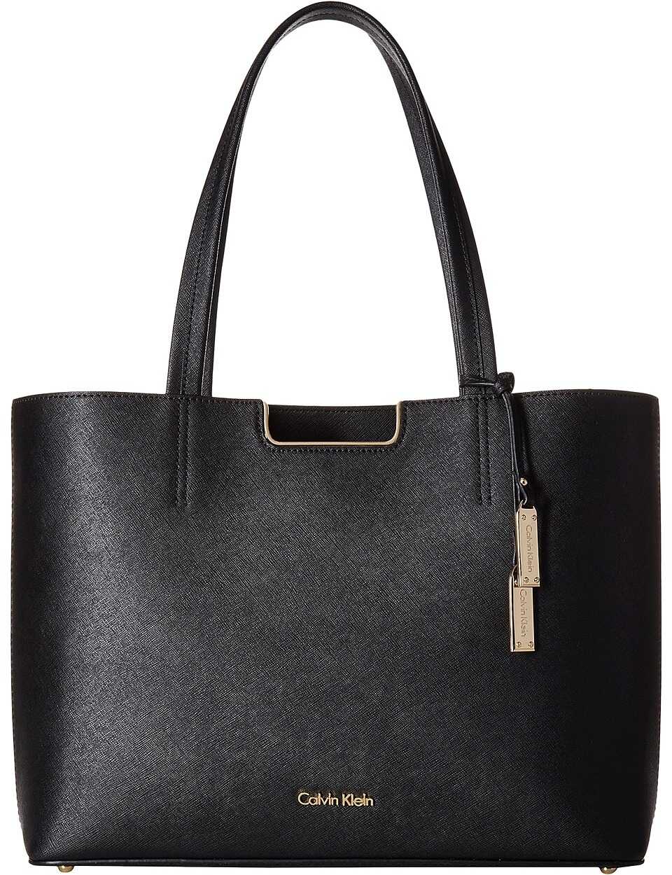 Geanta femei Calvin Klein Key Item Saffiano Leather Tote Black/Gold