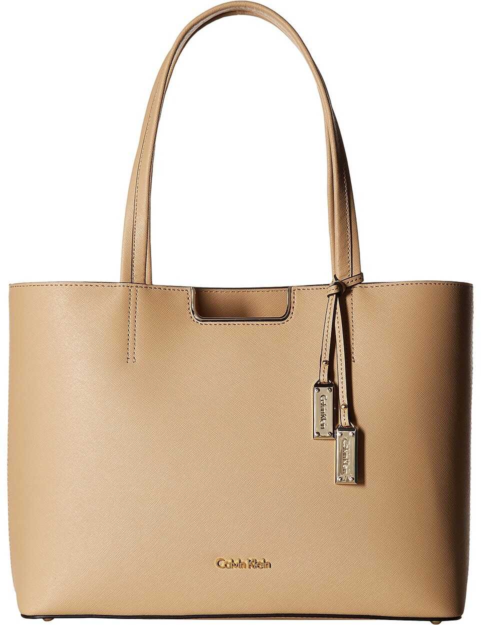 Geanta femei Calvin Klein Key Item Saffiano Leather Tote Nude