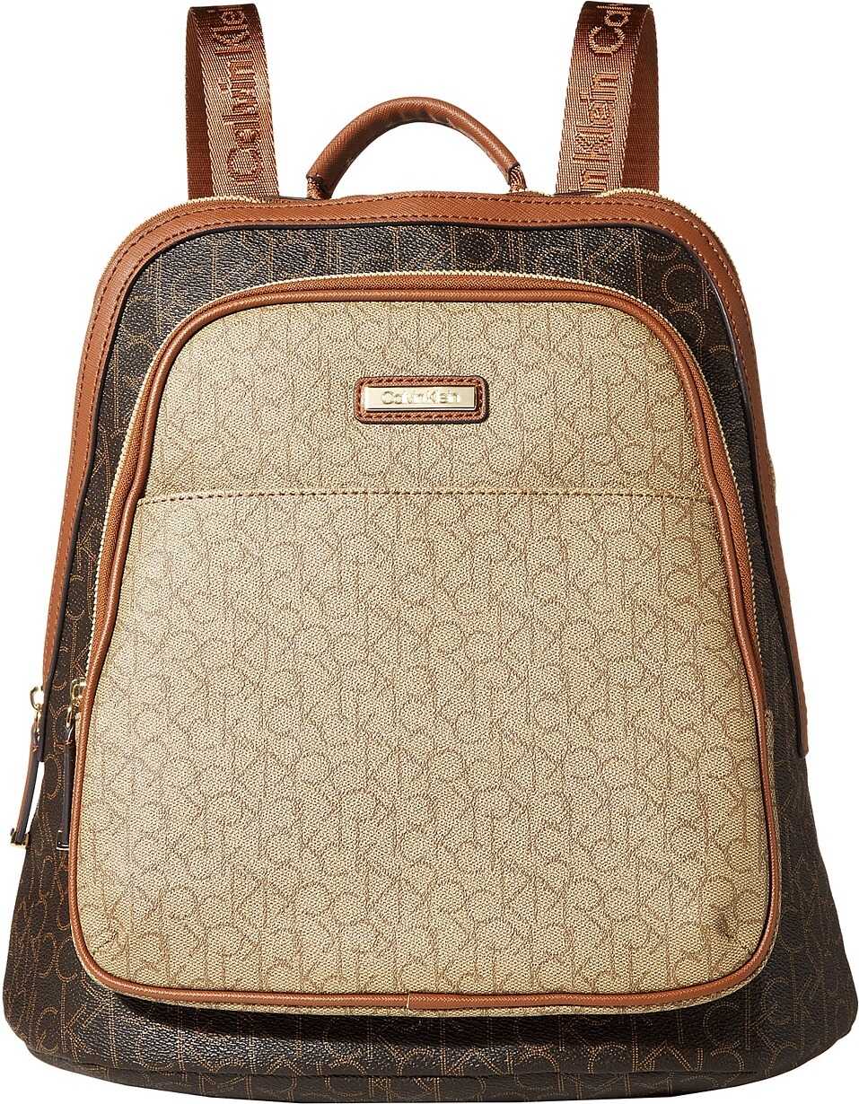 Calvin Klein Monogram Backpack Brown/Khaki Combo