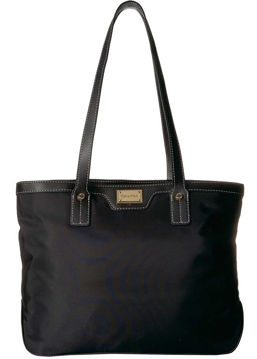Geanta femei Calvin Klein Teodora Dressy Nylon Tote Black/Gold