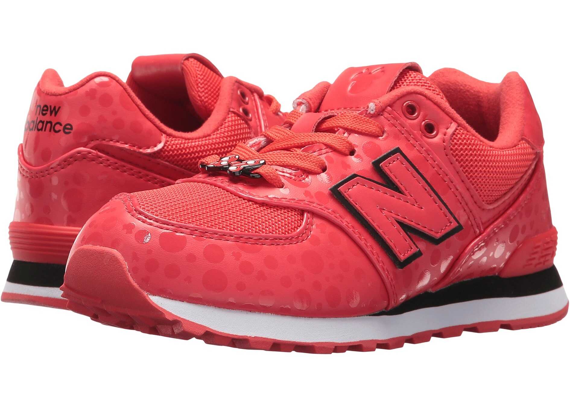 Tenis New Balance Kids PC574v1 - Minnie Rocks the Dots (Little Kid) Red/White
