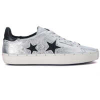 Tenisi & Adidasi Michell Silver And Black Leather Sneaker With Studs* Femei