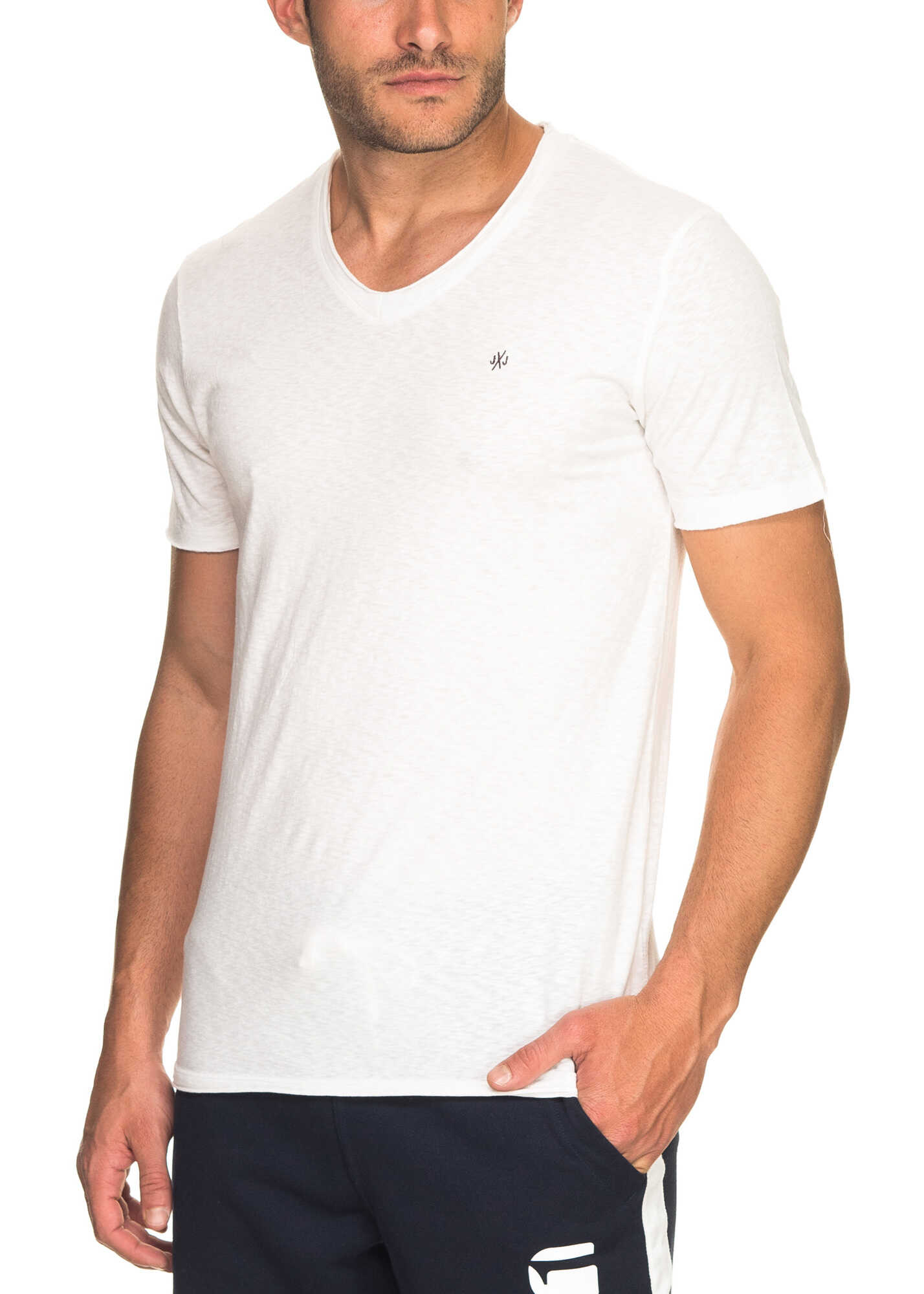 Tricou JACK & JONES Cayo Men's White T Shirt Cloud Dancer