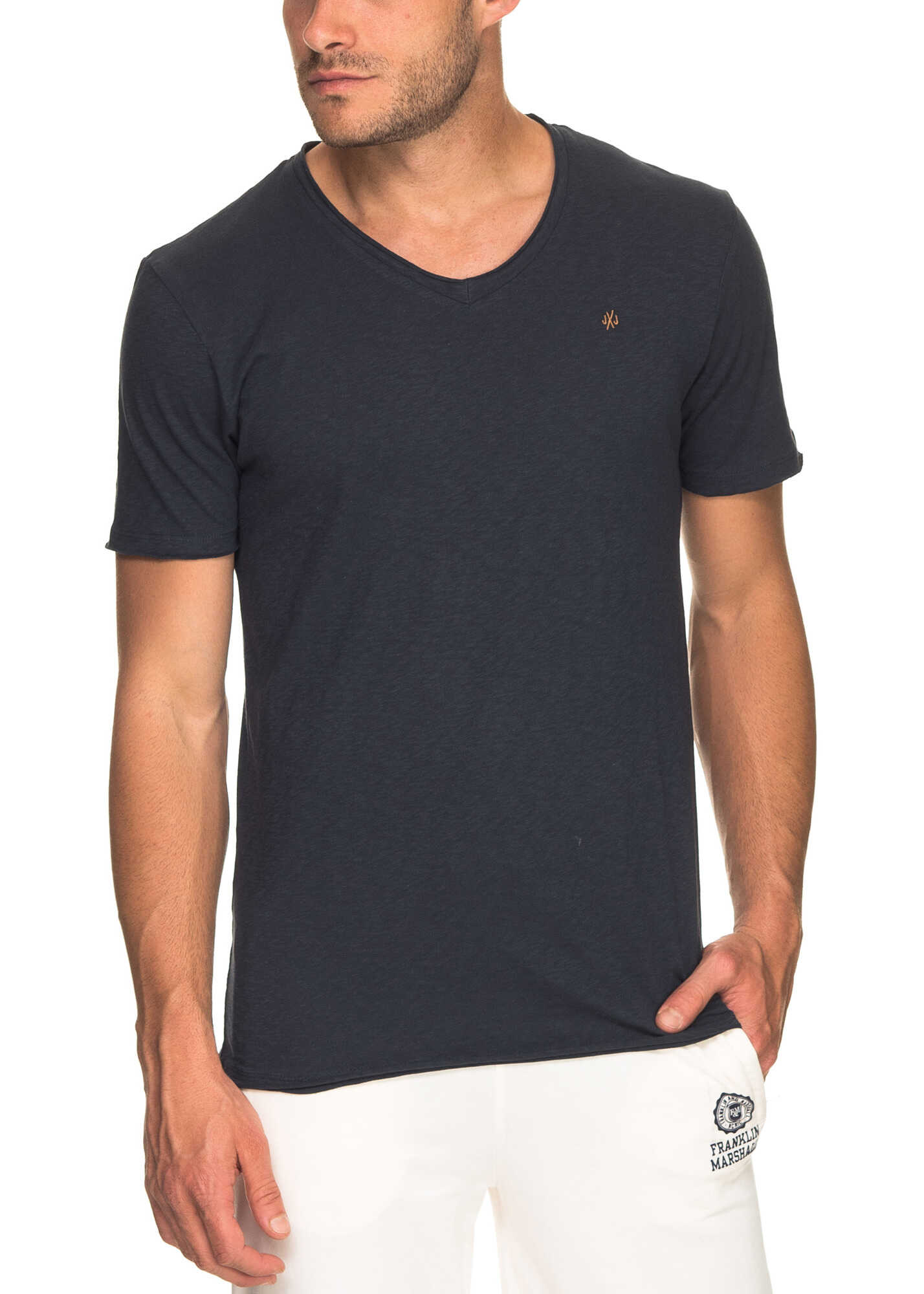 Tricou JACK & JONES Cayo Men's Blue T Shirt Total Eclipse
