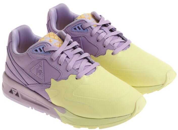 Tenis Le Coq Sportif Lilac And Yellow Nubuk Lcs R800 S Sneakers Purple