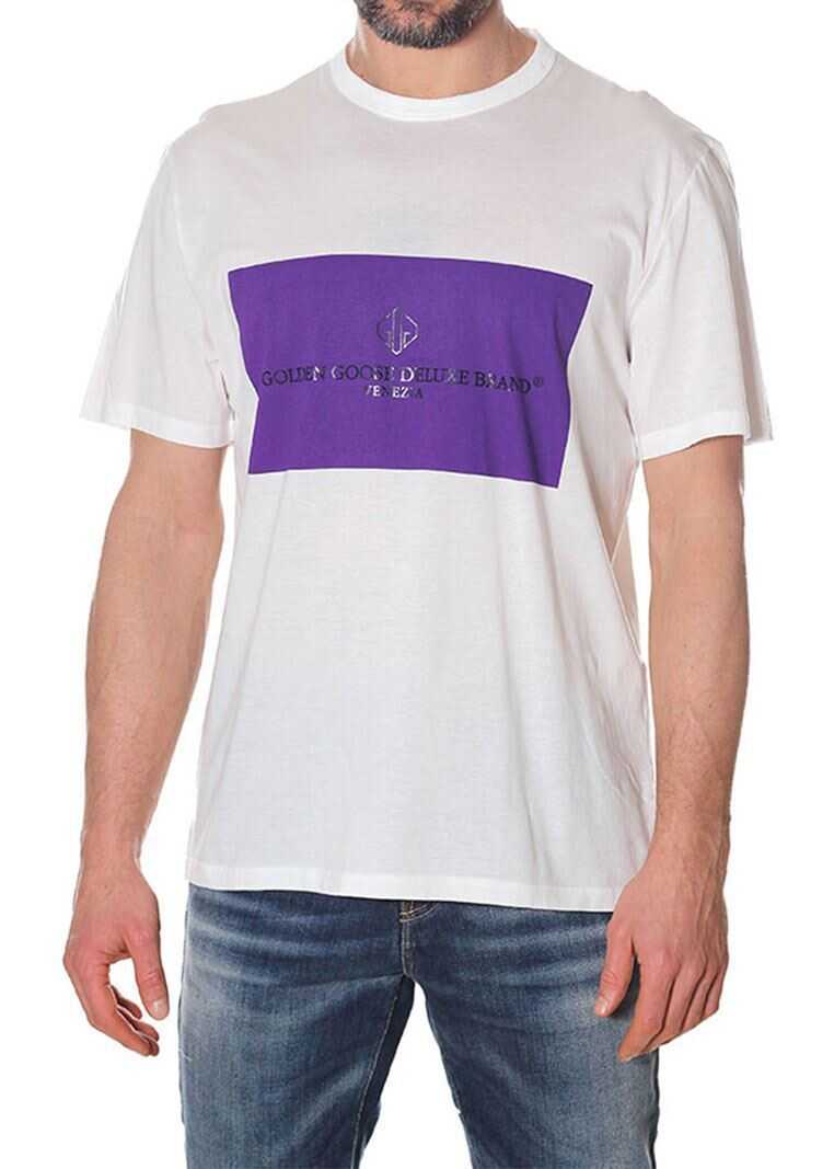 Tricou Golden Goose White Cotton T-Shirt With Logo White