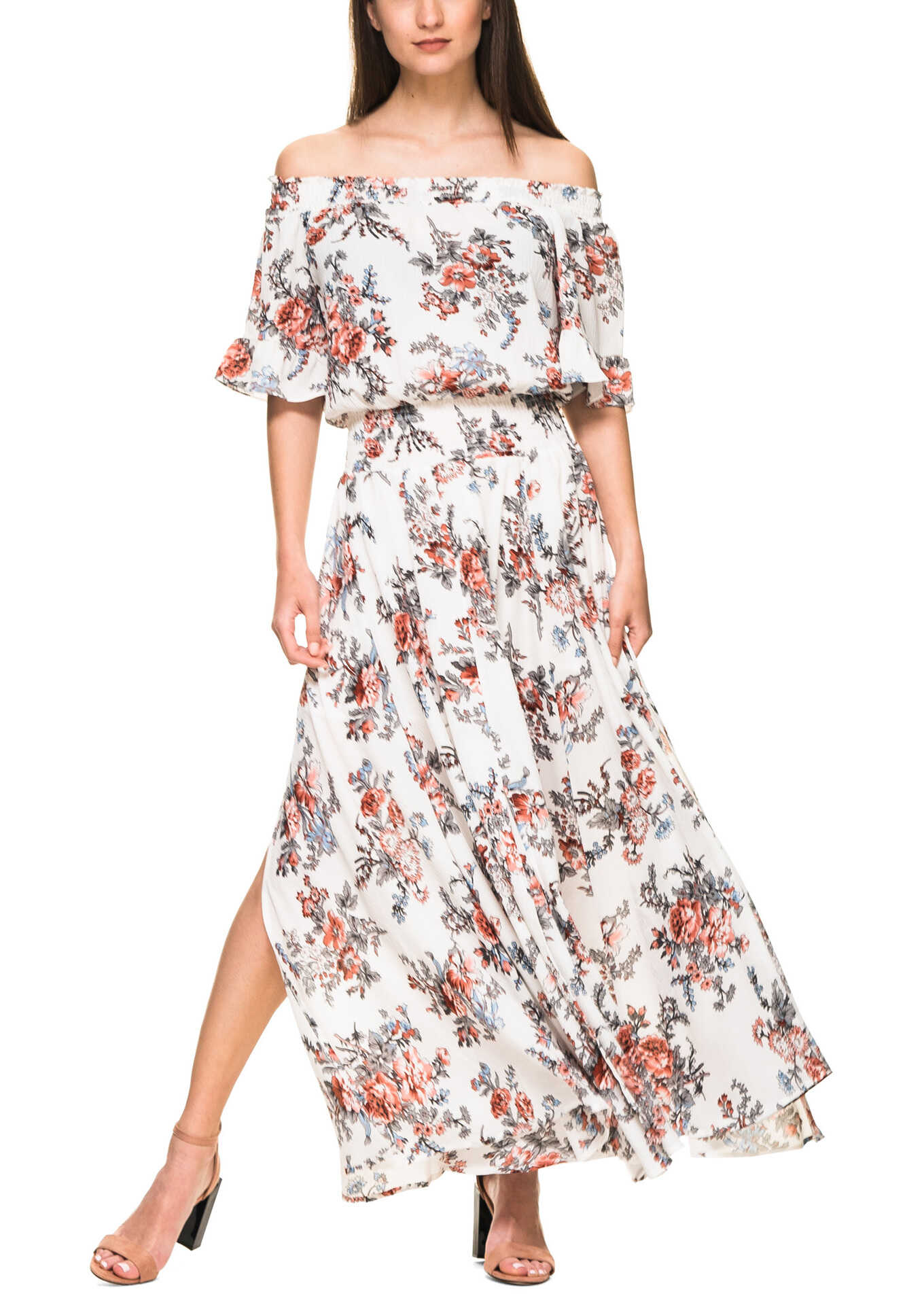 Rochie Glamorous Women's White Floral Maxi Dress White Floral