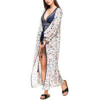 Rochii Women's White Floral Maxi Wrap Dress Femei