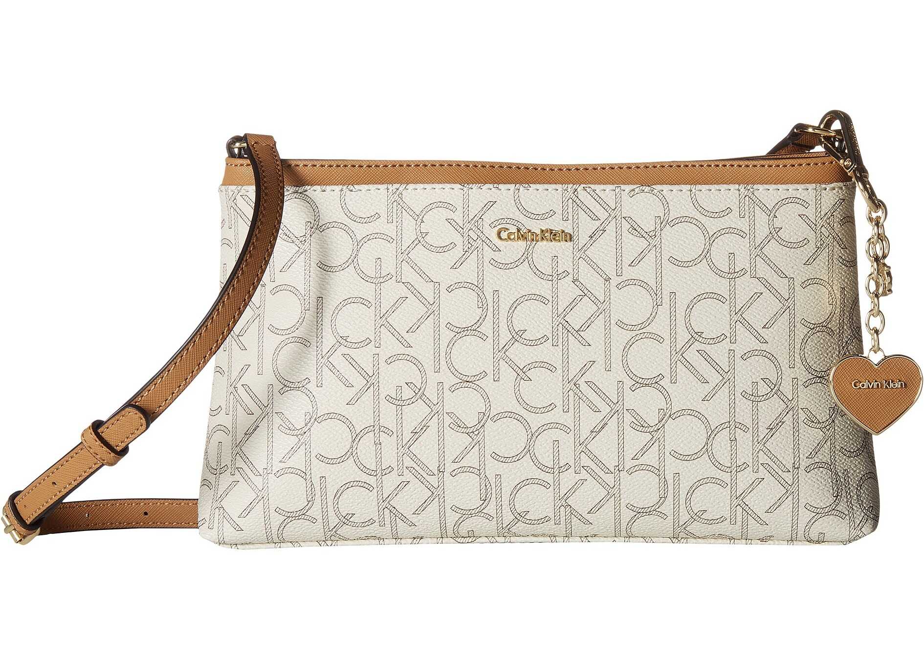 Geanta femei Calvin Klein Monogram Crossbody Almond/Khaki/Cashew Saffiano