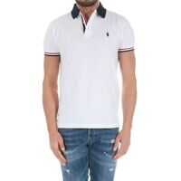 Tricouri Polo White Polo With Blue Collar* Barbati