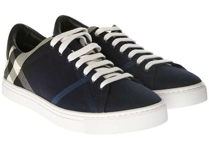 Tenis Burberry Blue Check Print Fabric Albert Sneakers Blue