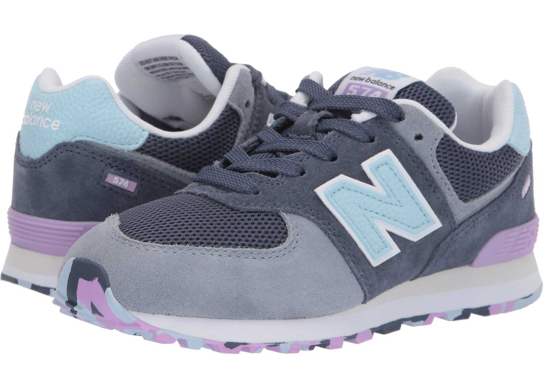 New Balance Kids PC574v1 (Little Kid) Vintage Indigo/Violet Glo