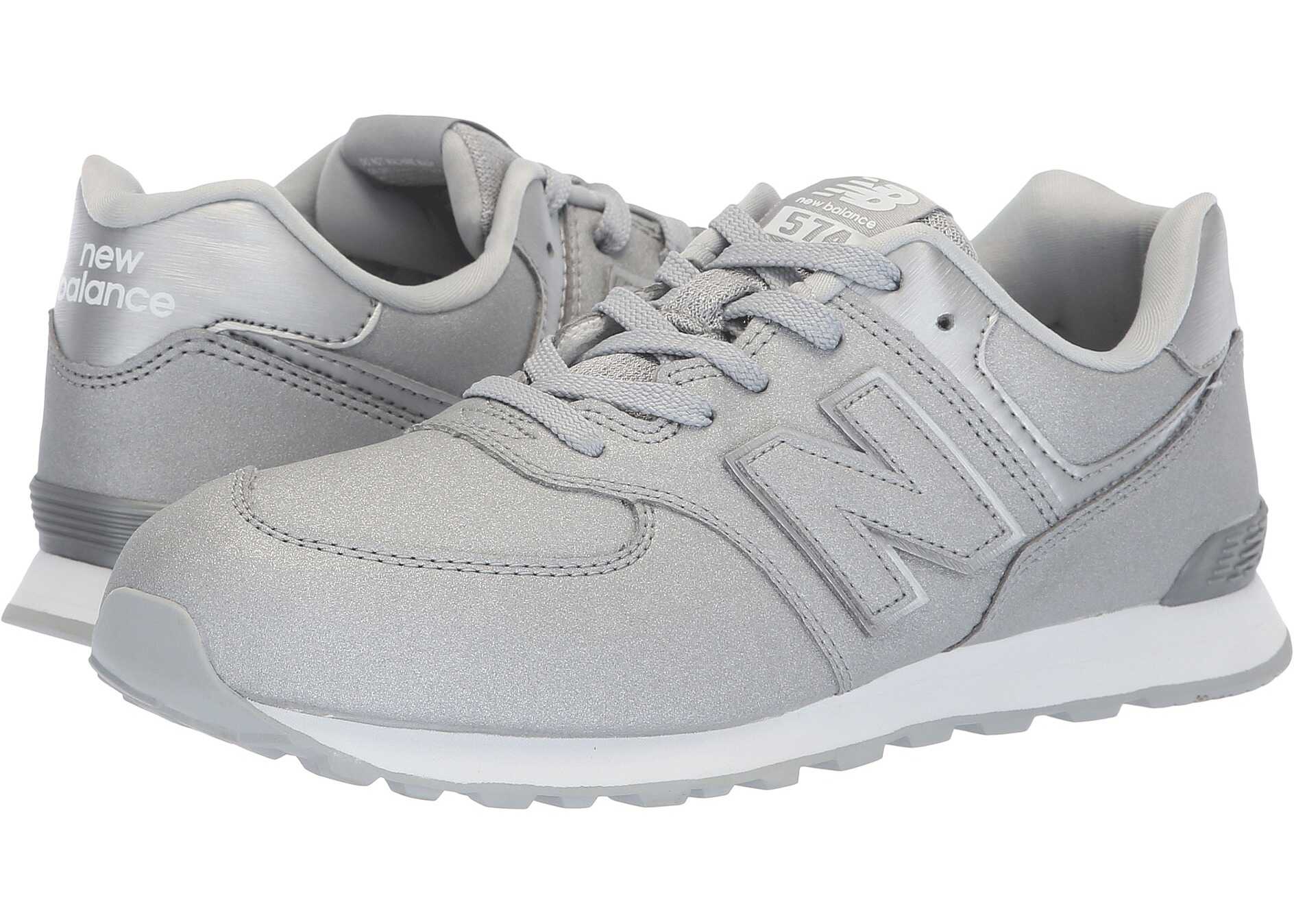 New Balance Kids GC574v1 (Big Kid) Silver/Silver