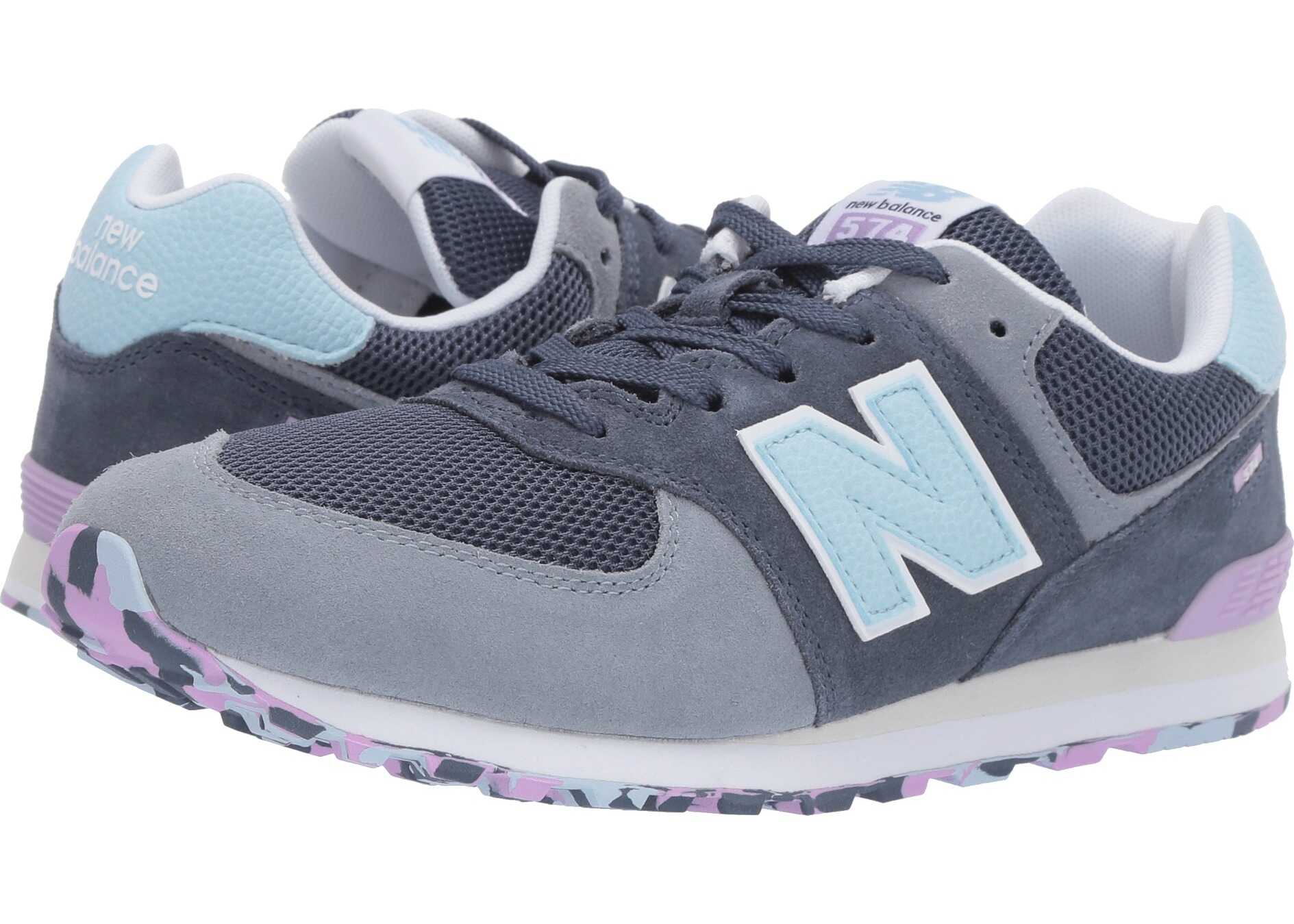 New Balance Kids GC574v1 (Big Kid) Vintage Indigo/Violet Glo