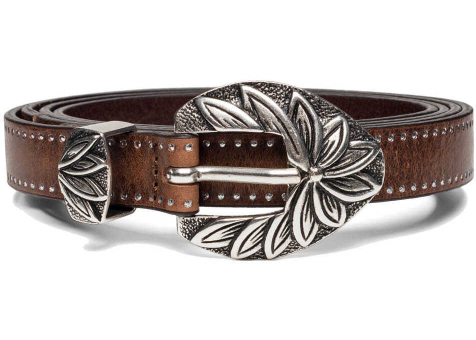 Curea Replay Women's Leather Brown Belt With Studs* Faded Black Brown