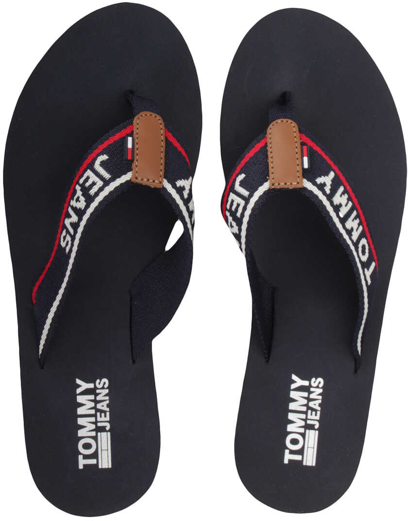 Sandala Tommy Hilfiger Tommy Jeans Mid Beach Sandals In Navy Red White* Blue
