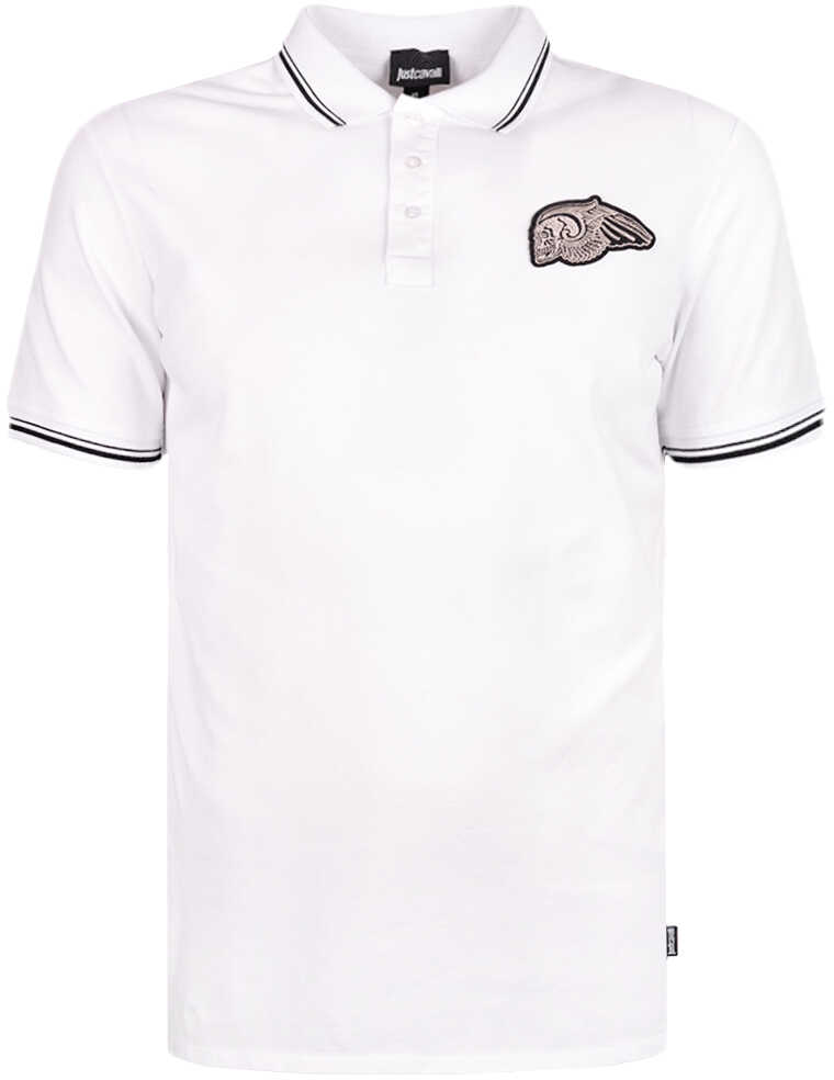 Tricou Roberto Cavalli Just Cavalli Koszulka Polo Biały