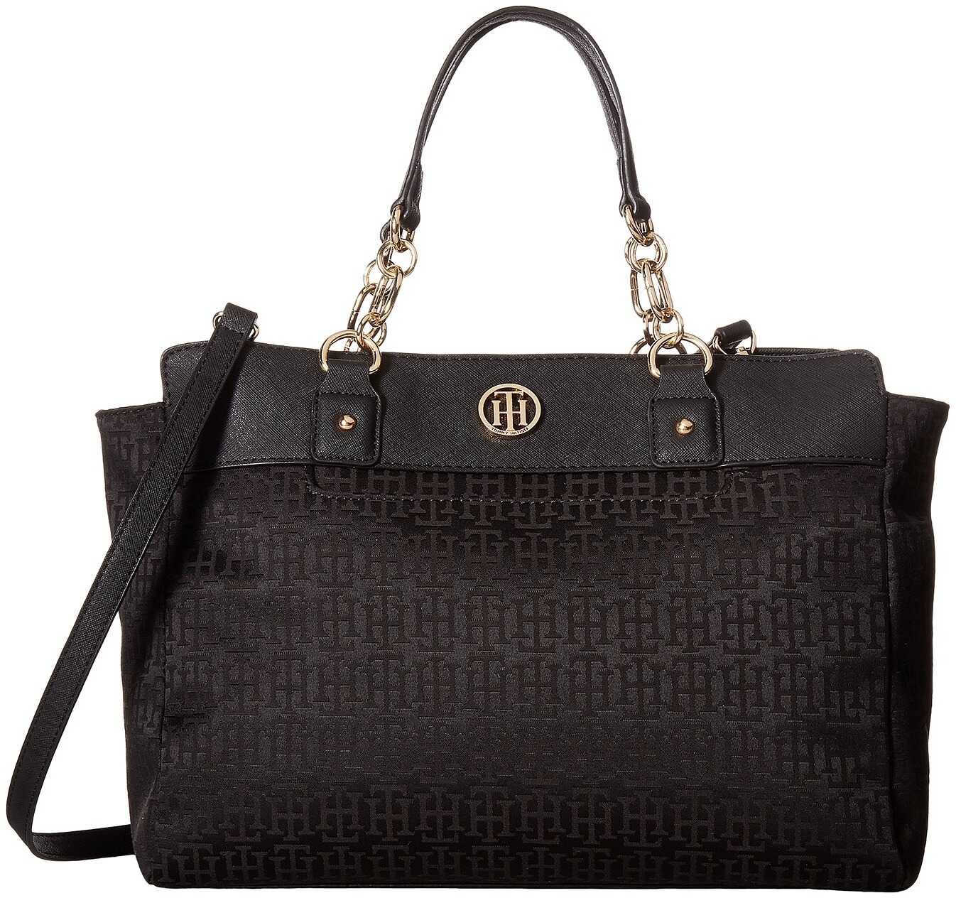 Geanta femei Tommy Hilfiger Evaline Convertible Satchel Black Tonal