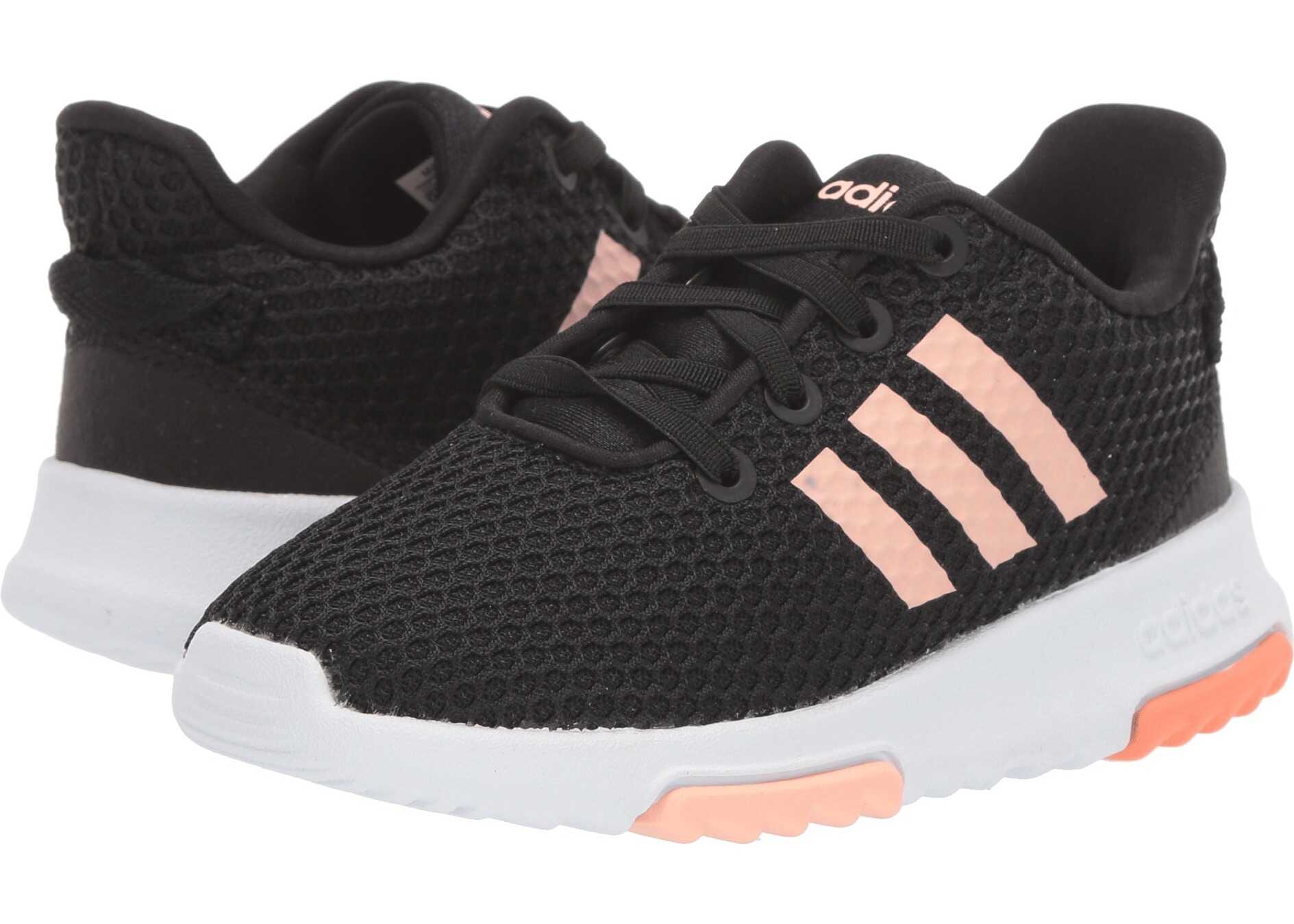 adidas Kids Cloudfoam Racer TR (Infant/Toddler) Core Black/Glow Pink/Semi Coral