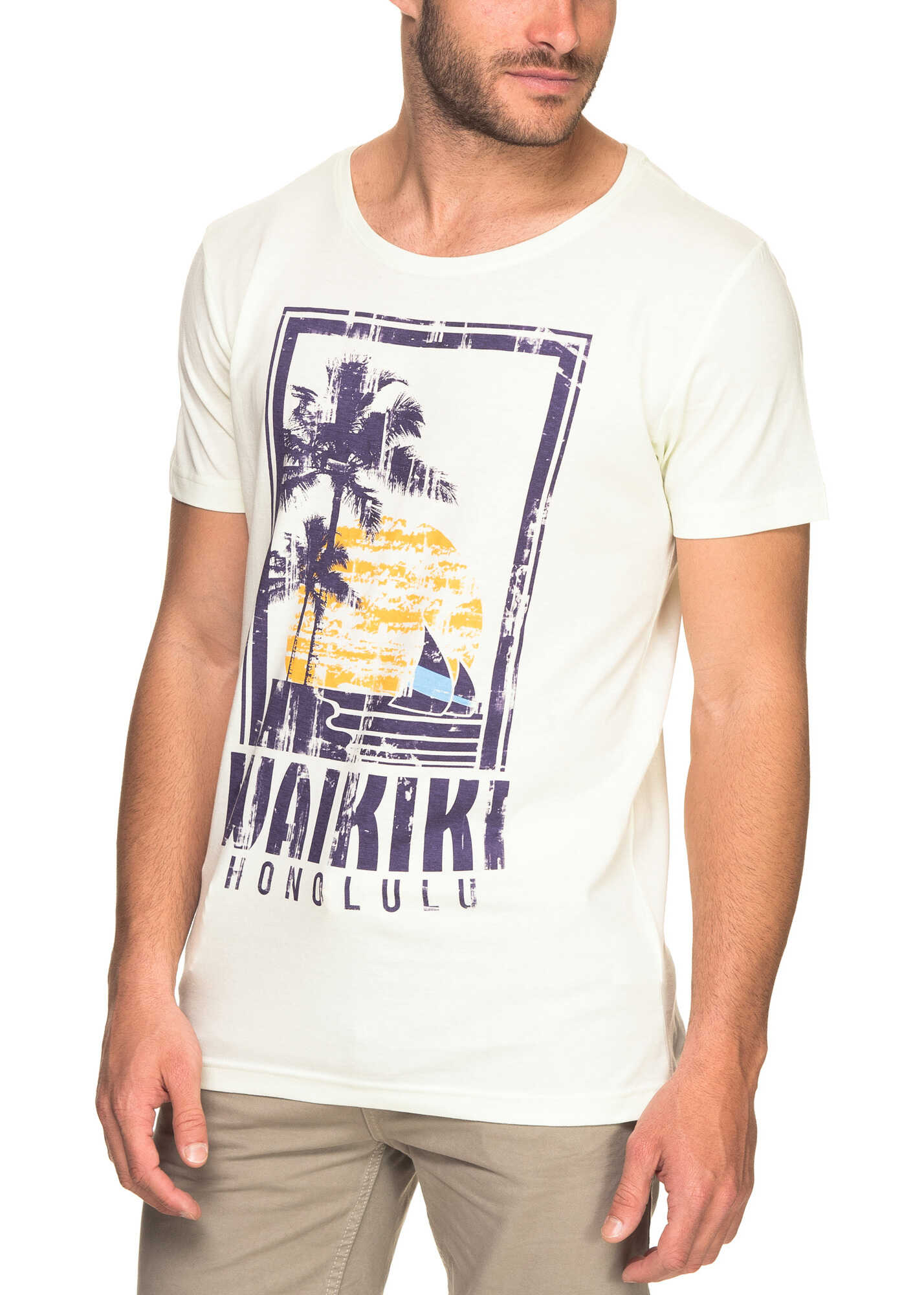 Tricou SUBLEVEL Men's Short Sleeved T Shirt In Pastel Green Pastel Green