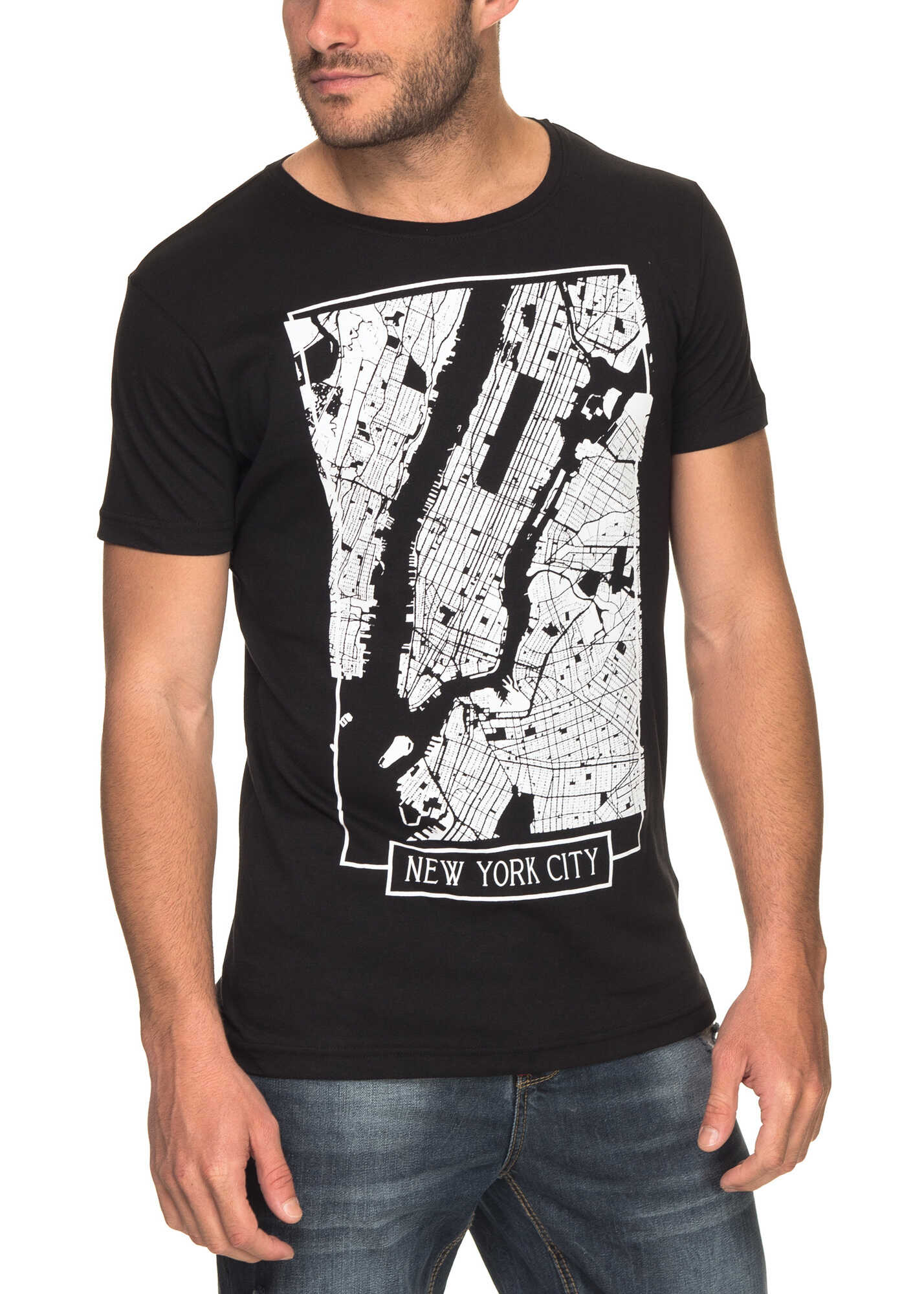 Tricou SUBLEVEL Men's Short Sleeved T Shirt In Black Black