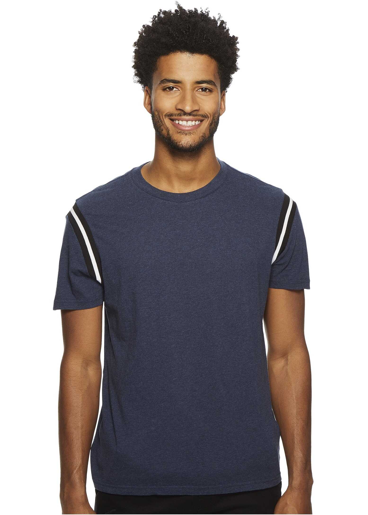 Tricou Calvin Klein Jeans Athletic Collage Rib Tipping Tee Dark Ocean Heather