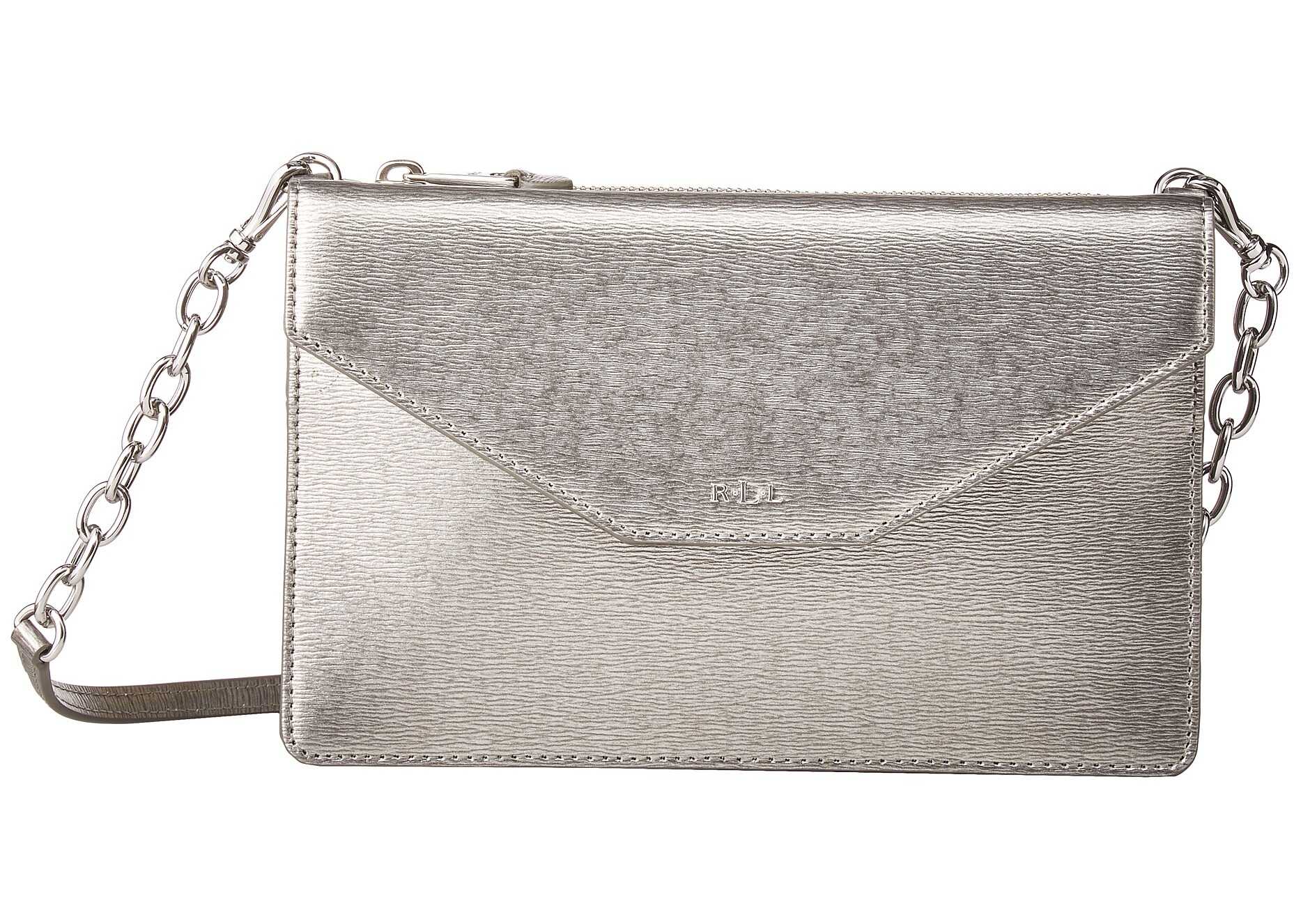 Geanta femei Ralph Lauren Newbury Erika Small Crossbody Antique Silver