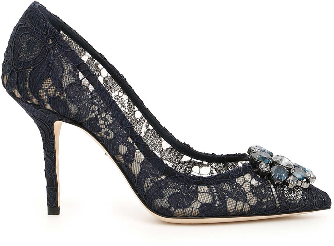 Pantof Dolce & Gabbana Lace Bellucci Pumps BLU NOTTE
