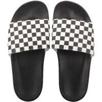 Slapi Slide-On Checkerboard Sandals In White Black Barbati