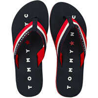 Slapi Tommy Loves Ny Beach Sandals In Navy Red Blue Femei
